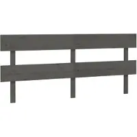 vidaXL Hoofdbord 204x3x81 cm massief grenenhout grijs