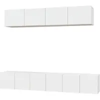 vidaXL 5-delige Tv-meubelset bewerkt hout wit
