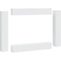 vidaXL 8-delige Tv-meubelset bewerkt hout wit