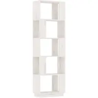 vidaXL Boekenkast/kamerscherm 51x25x163,5 cm massief grenenhout wit