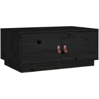 vidaXL Salontafel 80x50x35 cm massief grenenhout zwart