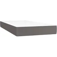 vidaXL Pocketveringmatras, medium, grijs, 100x200x20 cm, kunstleer