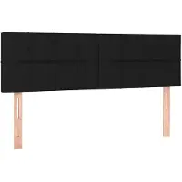 vidaXL Hoofdborden 144x5x78/88 cm stof zwart