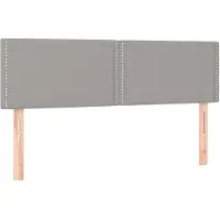 vidaXL Hoofdborden 144x5x78/88 cm stof lichtgrijs