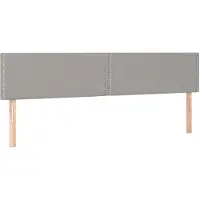 vidaXL Hoofdborden 180x5x78/88 cm stof lichtgrijs