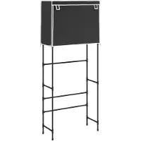 vidaXL Opbergrek voor boven wasmachine 2-laags 71x29,5x170,5 cm zwart