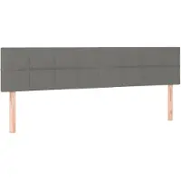 vidaXL Hoofdborden 200x5x78/88 cm stof donkergrijs