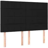 vidaXL Hoofdbord zwart 144x5x118/128 cm stof