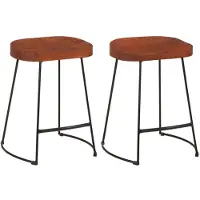 vidaXL Barkrukken 2 st Gavin 45x38x53 cm massief mangohout