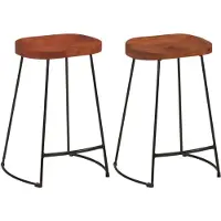 vidaXL Barkrukken 2 st Gavin 45x40x63 cm massief mangohout