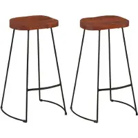 vidaXL Barkrukken 2 st Gavin 50x40x78 cm massief mangohout