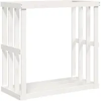 vidaXL Houtblokhouder 108x52x106 cm massief grenenhout wit