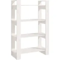 vidaXL Boekenkast/kamerscherm 80x35x125 cm massief grenenhout wit