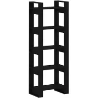 vidaXL Boekenkast/kamerscherm 60x35x160 cm massief hout zwart