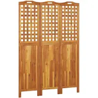 vidaXL Kamerscherm met 3 panelen 121,5x2x180 cm massief acaciahout