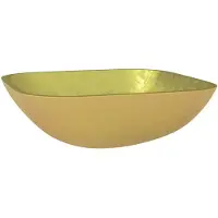 vidaXL Wasbak 42x42x14 cm glas goudkleurig