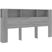 vidaXL Hoofdbordkast 200x18,5x104,5 cm grijs sonoma eikenkleurig
