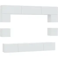 vidaXL 8-delige Tv-meubelset bewerkt hout wit