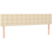 vidaXL Hoofdborden 200x5x78/88 cm stof crèmekleurig