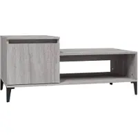 vidaXL Salontafel 100x50x45 cm bewerkt hout grijs sonoma