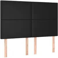 vidaXL Hoofdbord zwart 144x5x118/128 cm kunstleer