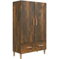 vidaXL Hoge kast 70x31x115 cm bewerkt hout gerookt eikenkleurig