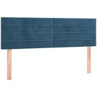 vidaXL Hoofdborden 144x5x78/88 cm fluweel donkerblauw