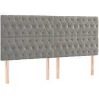 vidaXL Hoofdbord lichtgrijs 180x7x118/128 cm fluweel