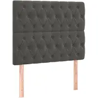 vidaXL Hoofdbord donkergrijs 90x7x118/128 cm fluweel