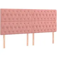 vidaXL Hoofdbord roze 200x7x118/128 cm fluweel