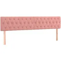 vidaXL Hoofdborden 200x7x78/88 cm fluweel roze