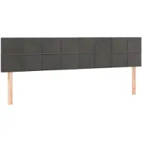 vidaXL Hoofdborden 200x5x78/88 cm fluweel donkergrijs