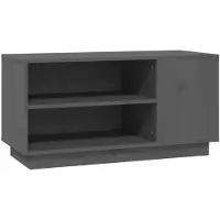 vidaXL Tv-meubel 80x35x40,5 cm massief grenenhout grijs