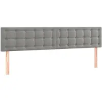 vidaXL Hoofdborden 200x5x78/88 cm fluweel lichtgrijs