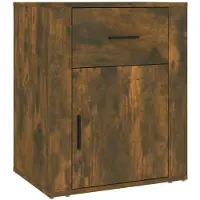 vidaXL Nachtkastje 50x36x60 cm bewerkt hout gerookt eikenkleurig