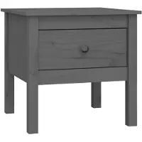vidaXL Bijzettafel 50x50x49 cm massief grenenhout grijs