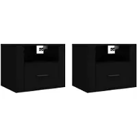 vidaXL Nachtkastjes 2 st wandgemonteerd 50x36x40 cm zwart