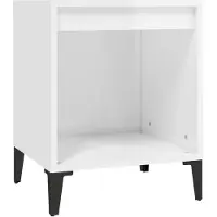 vidaXL Nachtkastje 40x35x50 cm hoogglans wit