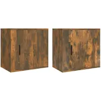 vidaXL Nachtkastjes 2 st wandgemonteerd 50x30x47 cm gerookt eikenkleur