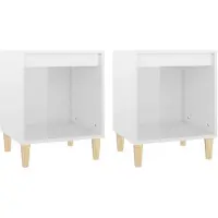 vidaXL Nachtkastjes 2 st 40x35x50 cm hoogglans wit