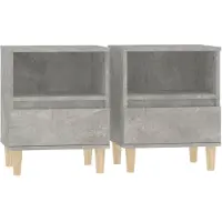vidaXL Nachtkastjes 2 st 40x35x50 cm betongrijs