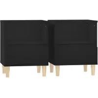 vidaXL Nachtkastjes 2 st 40x35x50 cm zwart