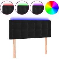 vidaXL Hoofdbord LED 90x5x78/88 cm fluweel zwart