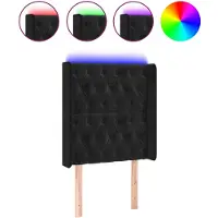 vidaXL Hoofdbord LED 83x16x118/128 cm fluweel zwart