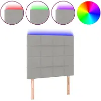 vidaXL Hoofdbord LED 90x5x118/128 cm stof lichtgrijs