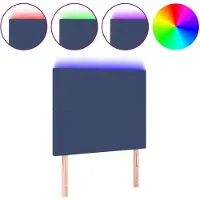 vidaXL Hoofdbord LED 90x5x118/128 cm stof blauw