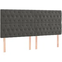 vidaXL Hoofdbord donkergrijs 180x7x118/128 cm Fluweel
