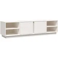 vidaXL Tv-meubel 156x40x40 cm massief grenenhout wit