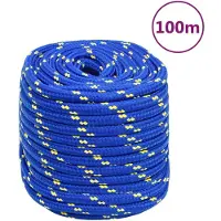 vidaXL Boottouw 16 mm 100 m polypropeen blauw