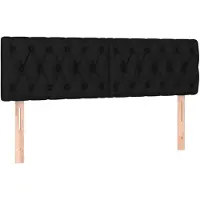 vidaXL Hoofdborden 160x7x78/88 cm stof zwart